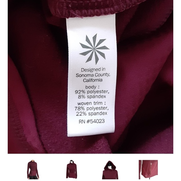 Athleta Plush Tech Hoodie Cowl Neck Long Sleeve Womens L Burgundy Thermal - Picture 4 of 7